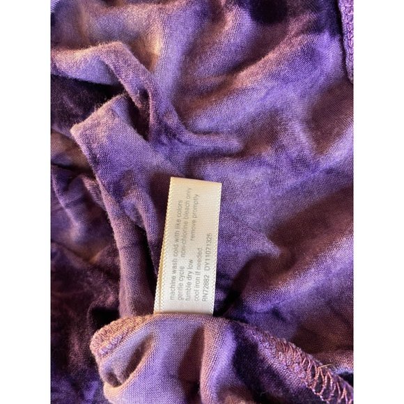 Essentials Woman Sz 1X Purple Tie Dye  Short Sleeve Round Neck Top - Picture 10 of 11